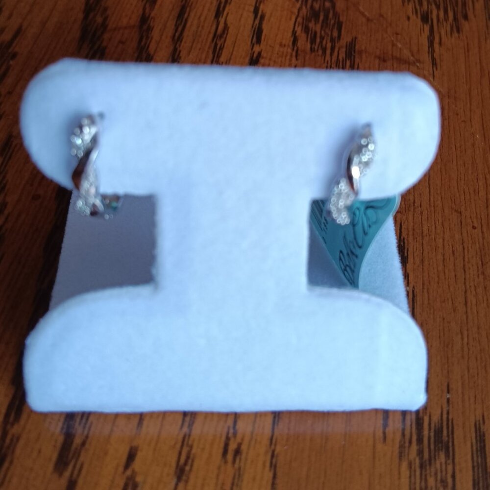 New Effy Lab Grown Diamond Hoop Earrings in Sterling Silver - Picture 4 of 7